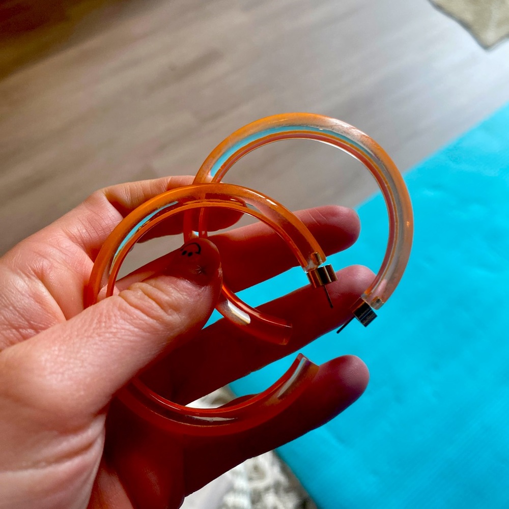 Alison Lou Medium Jelly Hoops in Orange